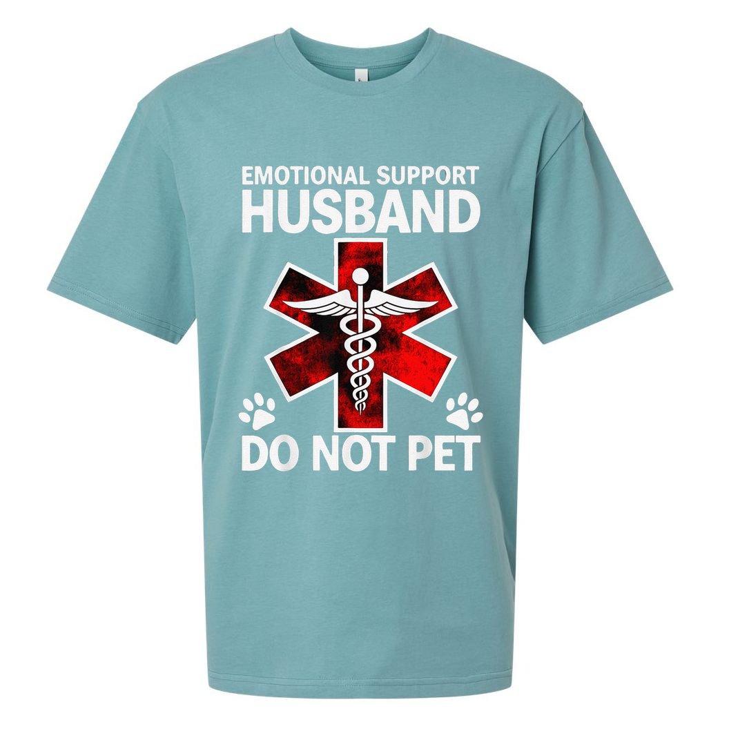 Emotional Support Husband Do Not Pet Sueded Cloud Jersey T-Shirt