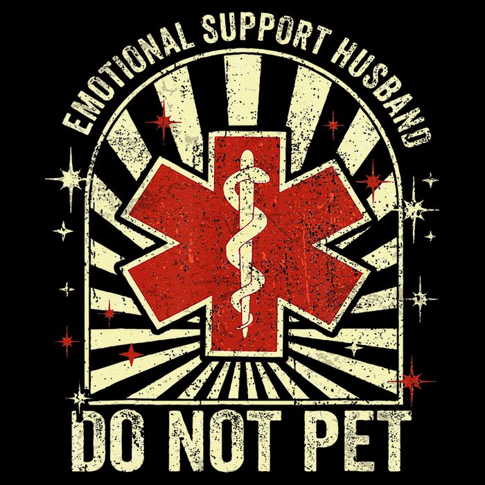 Emotional Support Husband Do Not Pet For Stripe Pom Pom Beanie