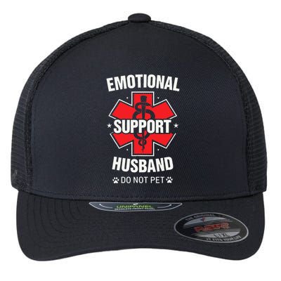 Emotional Support Husband Do Not Pet Flexfit Unipanel Trucker Cap