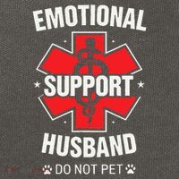 Emotional Support Husband Do Not Pet Cotton Canvas Backpack