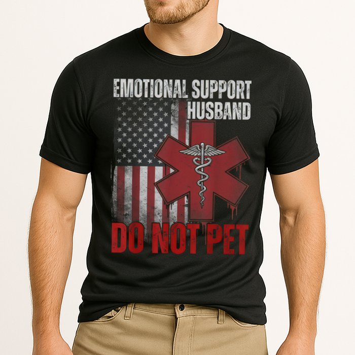 Emotional Support Husband Do Not Pet  Cooling Performance Crew T-Shirt