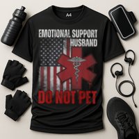 Emotional Support Husband Do Not Pet  Cooling Performance Crew T-Shirt
