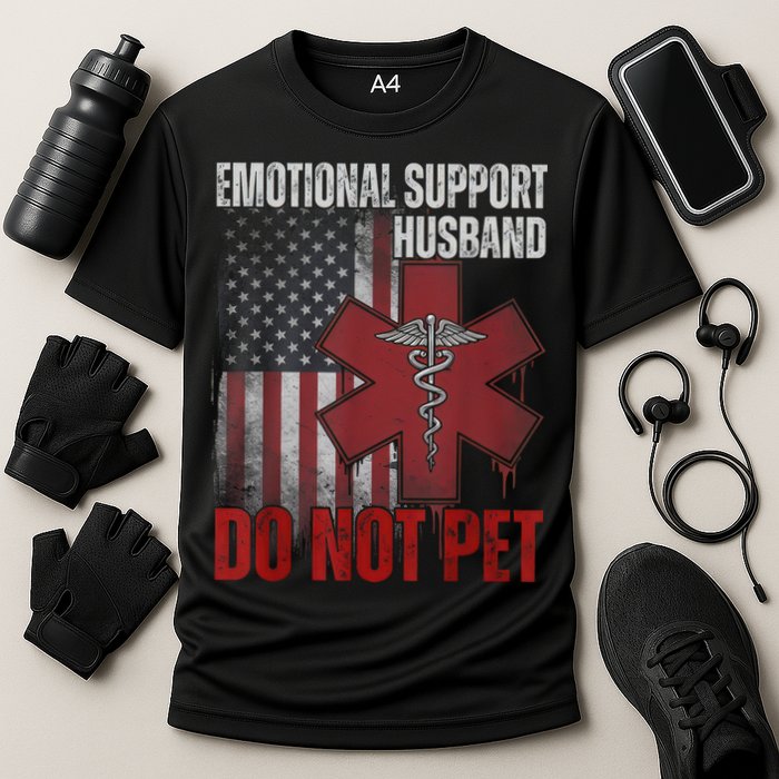 Emotional Support Husband Do Not Pet  Cooling Performance Crew T-Shirt