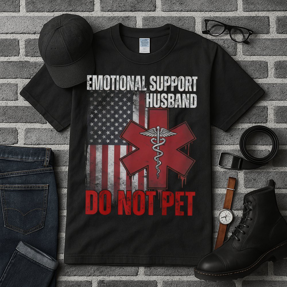 Emotional Support Husband Do Not Pet  Tall T-Shirt