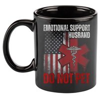 Emotional Support Husband Do Not Pet  11oz C Handle Ceramic Mug