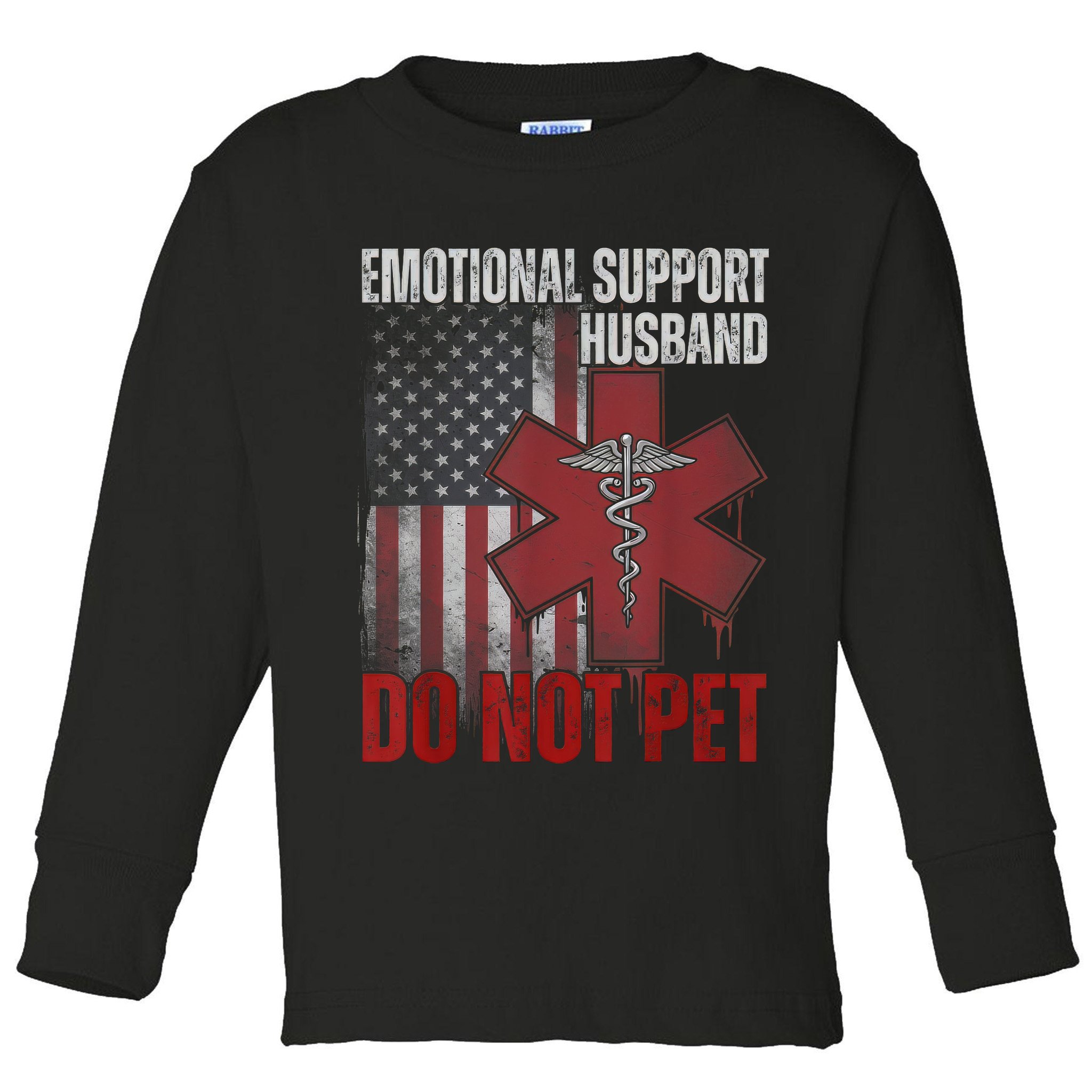 Emotional Support Husband Do Not Pet  Toddler Long Sleeve Shirt
