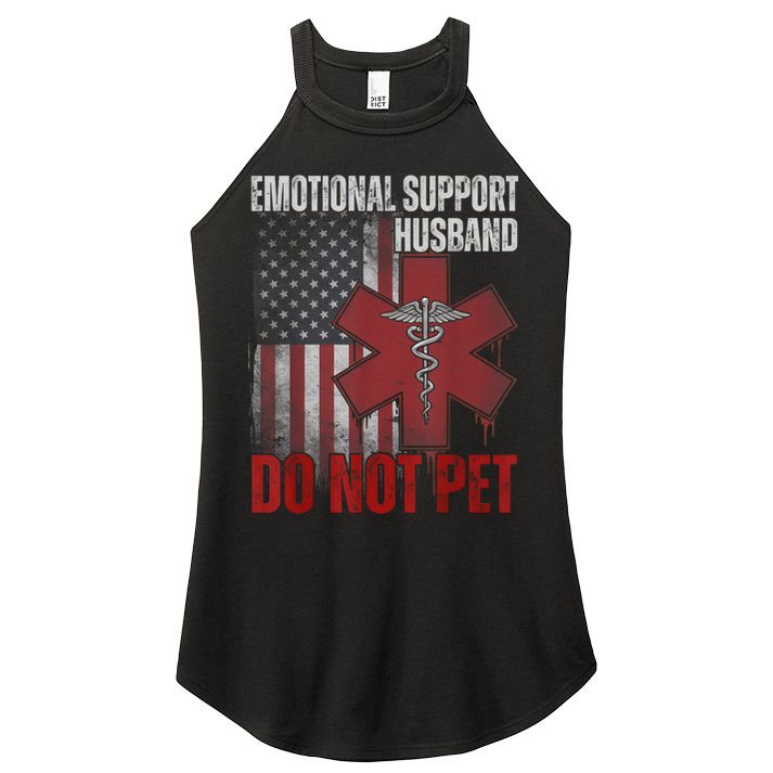 Emotional Support Husband Do Not Pet  Women's Perfect Tri Rocker Tank