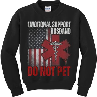 Emotional Support Husband Do Not Pet  Kids Sweatshirt