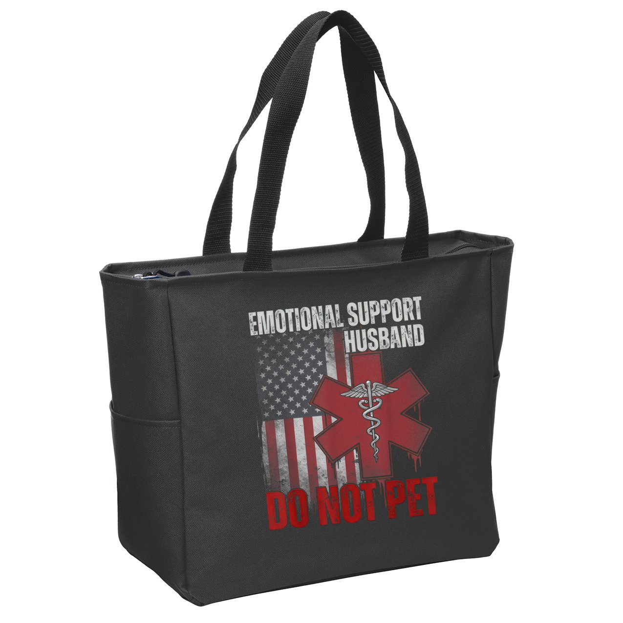 Emotional Support Husband Do Not Pet  Zip Tote Bag