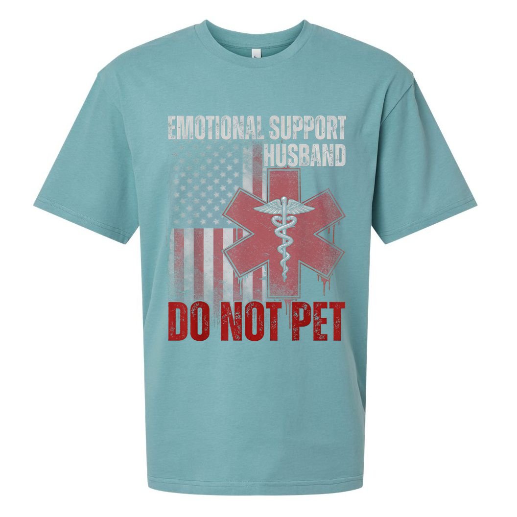 Emotional Support Husband Do Not Pet  Sueded Cloud Jersey T-Shirt