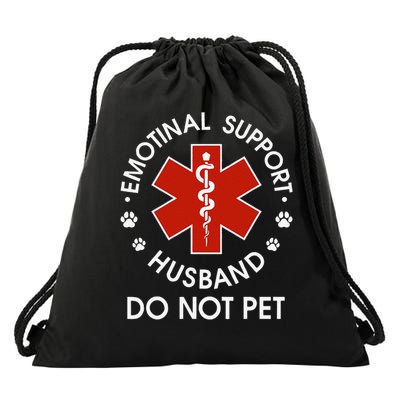 Emotional Support Husband Do Not Pet Funny Drawstring Bag