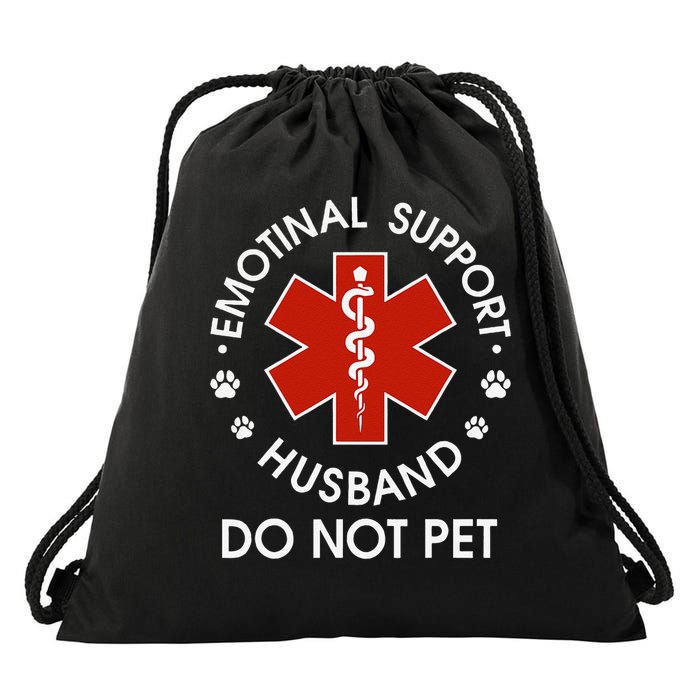 Emotional Support Husband Do Not Pet Funny Drawstring Bag