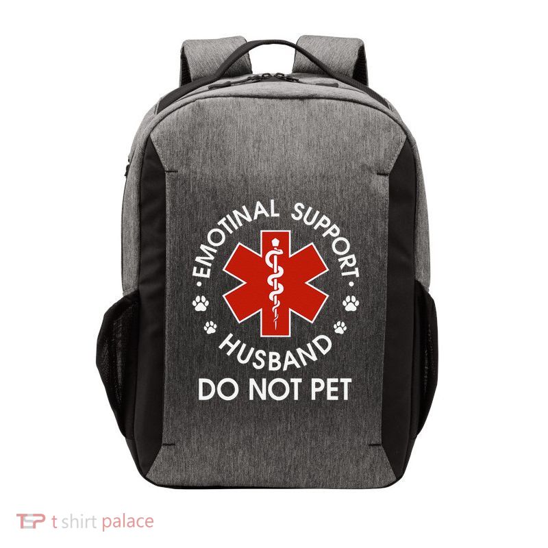 Emotional Support Husband Do Not Pet Funny Vector Backpack