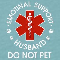 Emotional Support Husband Do Not Pet Funny Sueded Cloud Jersey T-Shirt