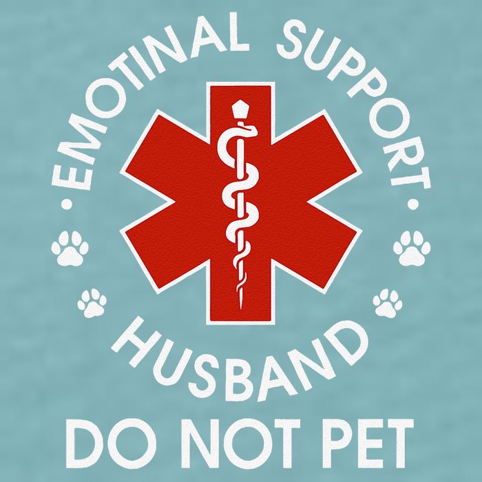 Emotional Support Husband Do Not Pet Funny Sueded Cloud Jersey T-Shirt
