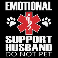 Emotional Support Husband Do Not Pet Stripe Pom Pom Beanie
