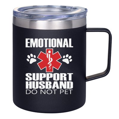 Emotional Support Husband Do Not Pet 12oz Stainless Steel Coffee Mug