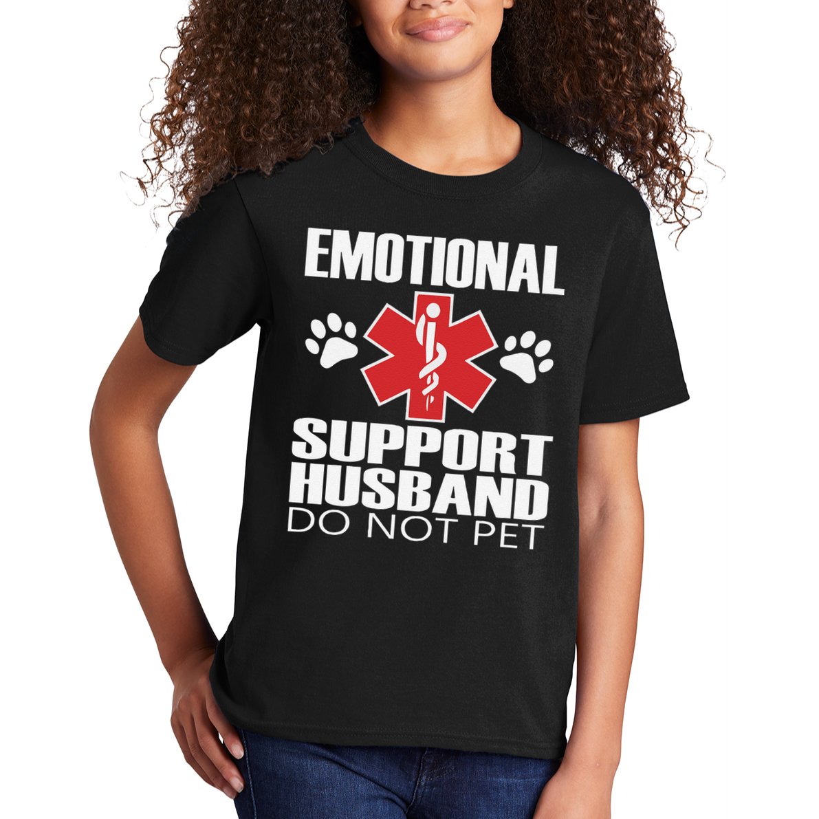 Emotional Support Husband Do Not Pet Kids T-Shirt