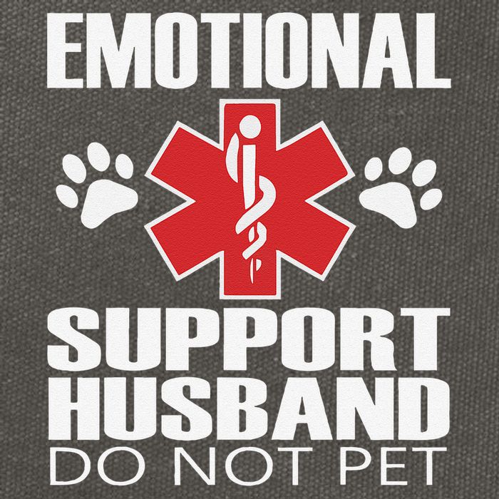 Emotional Support Husband Do Not Pet Cotton Canvas Backpack