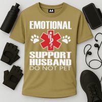 Emotional Support Husband Do Not Pet Cooling Performance Crew T-Shirt