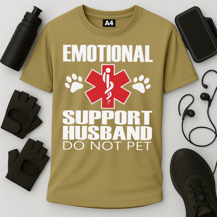 Emotional Support Husband Do Not Pet Cooling Performance Crew T-Shirt