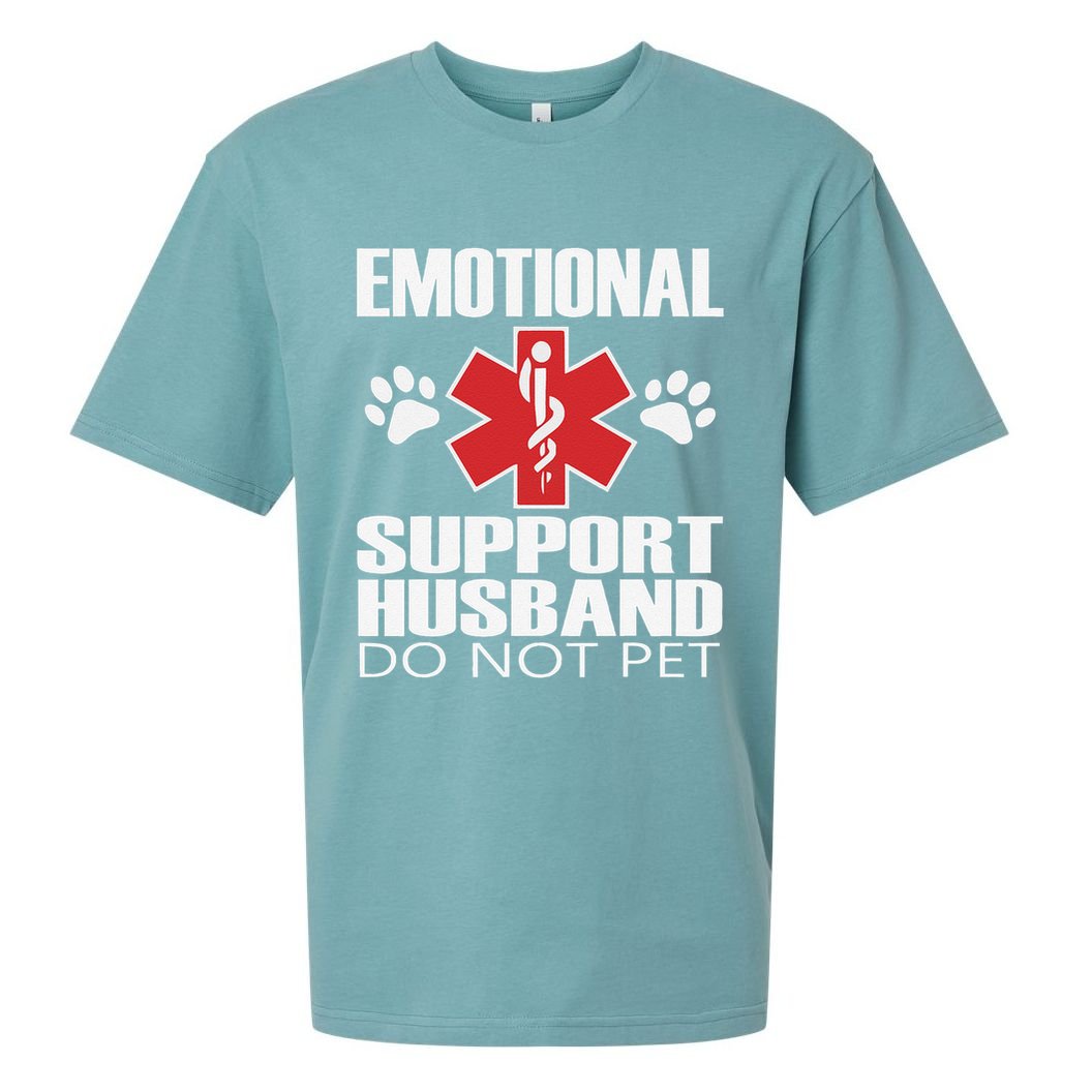 Emotional Support Husband Do Not Pet Sueded Cloud Jersey T-Shirt