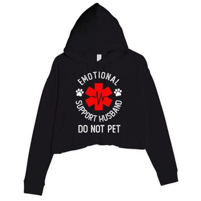 Emotional Support Husband Do Not Pet Crop Fleece Hoodie
