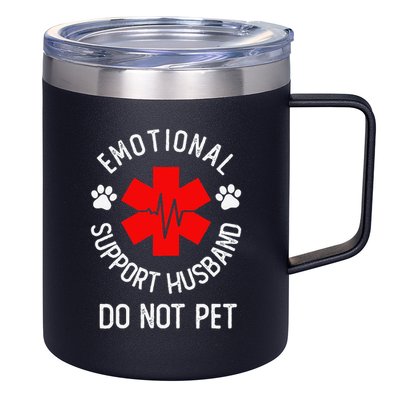 Emotional Support Husband Do Not Pet 12oz Stainless Steel Coffee Mug