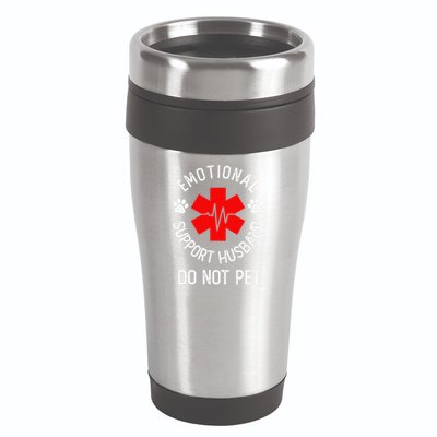 Emotional Support Husband Do Not Pet 16oz Travel Tumbler