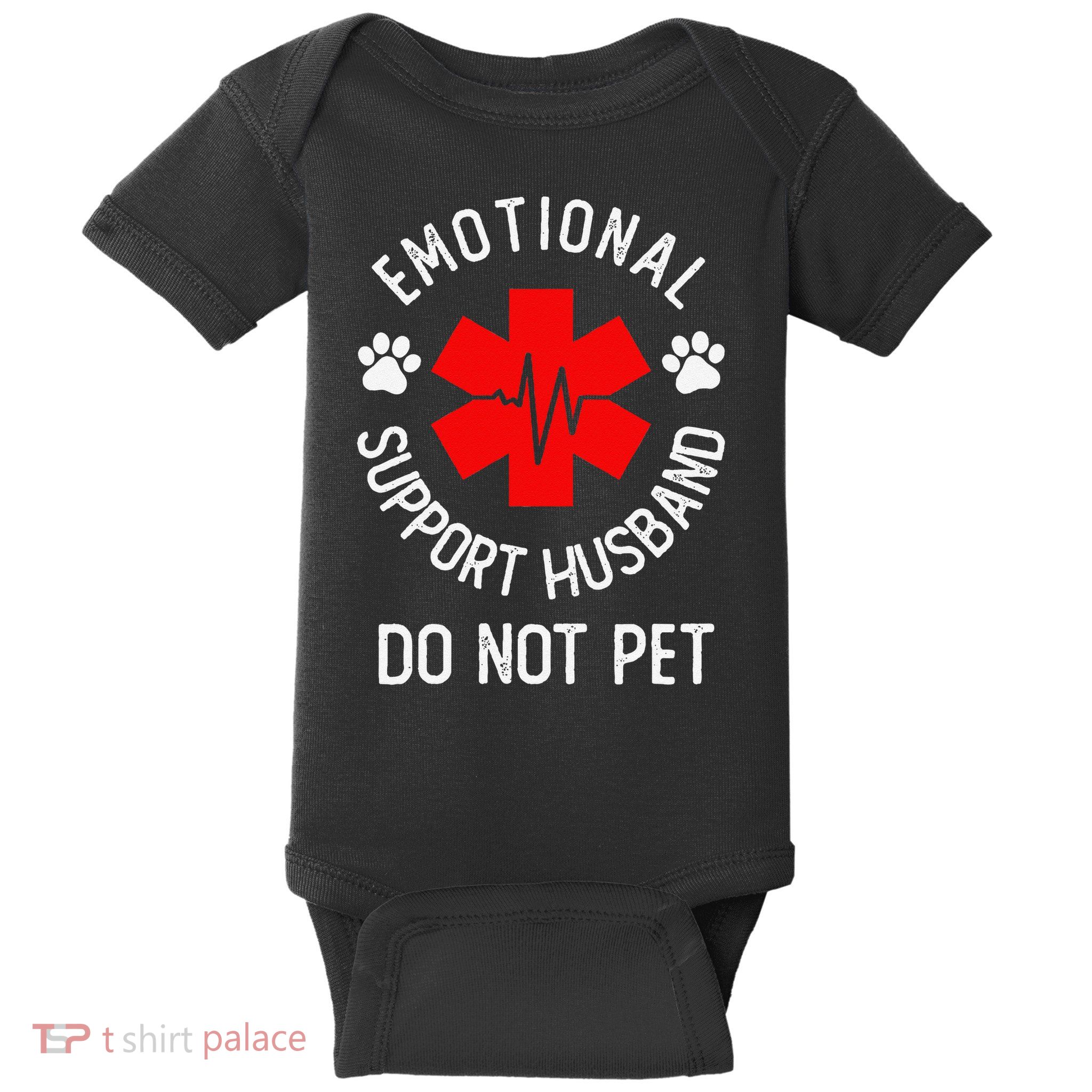 Emotional Support Husband Do Not Pet Baby Bodysuit
