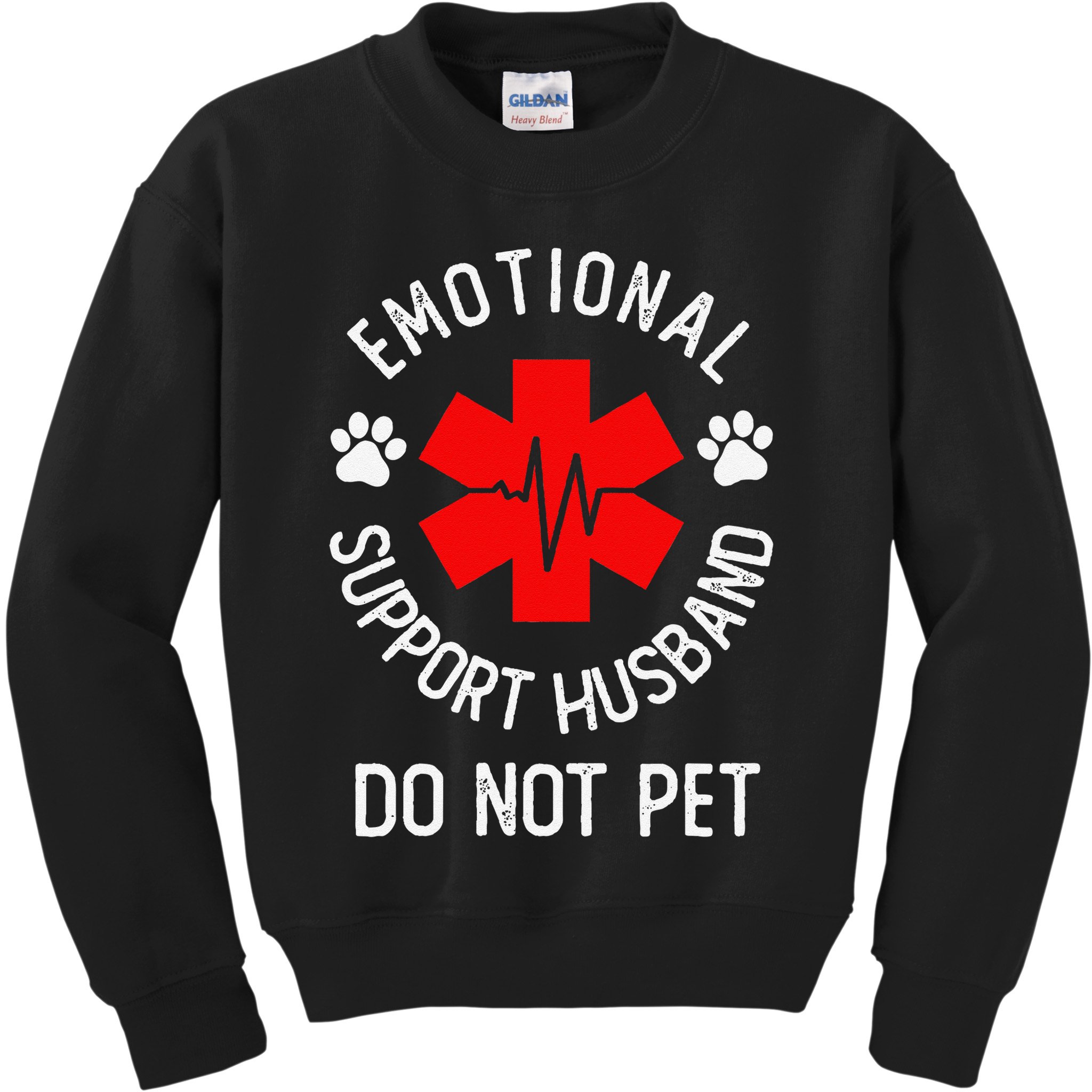 Emotional Support Husband Do Not Pet Kids Sweatshirt