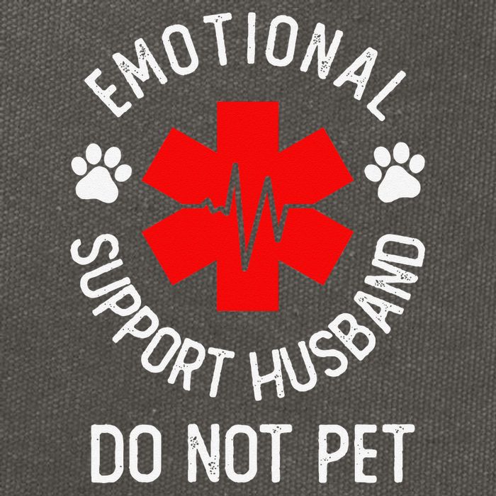 Emotional Support Husband Do Not Pet Cotton Canvas Backpack