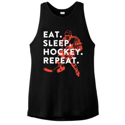 Eat Sleep Hockey Repeat - Gift Ladies PosiCharge Tri-Blend Wicking Tank