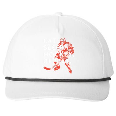 Eat Sleep Hockey Repeat - Gift Snapback Five-Panel Rope Hat