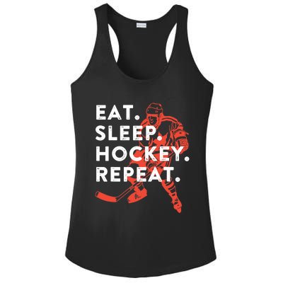 Eat Sleep Hockey Repeat - Gift Ladies PosiCharge Competitor Racerback Tank