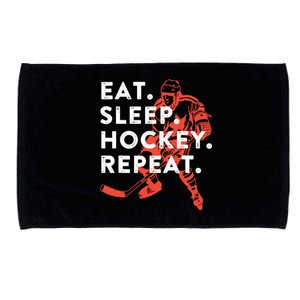 Eat Sleep Hockey Repeat - Gift Microfiber Hand Towel