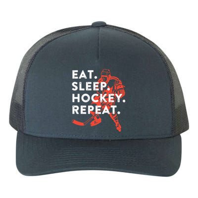 Eat Sleep Hockey Repeat - Gift Yupoong Adult 5-Panel Trucker Hat