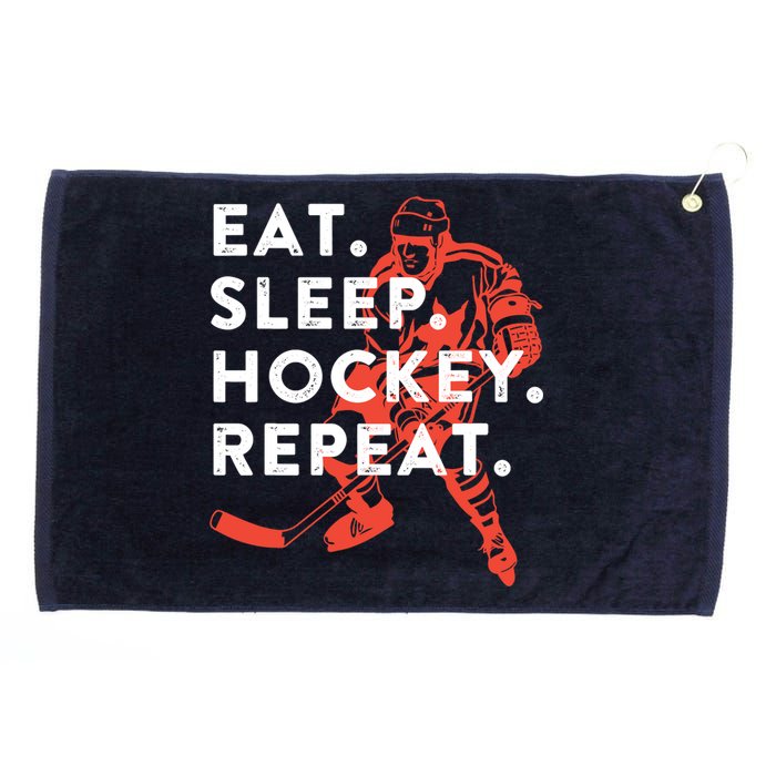 Eat Sleep Hockey Repeat - Gift Grommeted Golf Towel