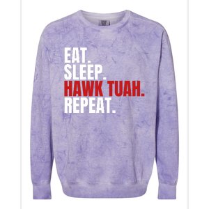 Eat Sleep Hawk Tuah Repeat Funny Viral Election Parody Colorblast Crewneck Sweatshirt