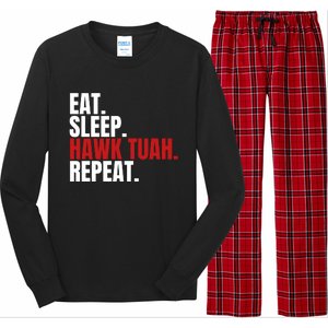 Eat Sleep Hawk Tuah Repeat Funny Viral Election Parody Long Sleeve Pajama Set