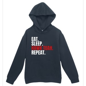 Eat Sleep Hawk Tuah Repeat Funny Viral Election Parody Urban Pullover Hoodie