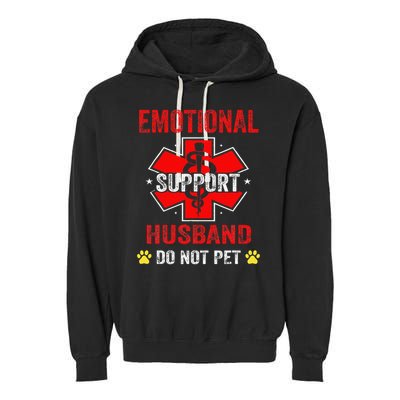 Emotional Support Husband Do Not Pet Garment-Dyed Fleece Hoodie