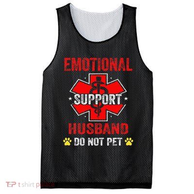 Emotional Support Husband Do Not Pet Mesh Reversible Basketball Jersey Tank