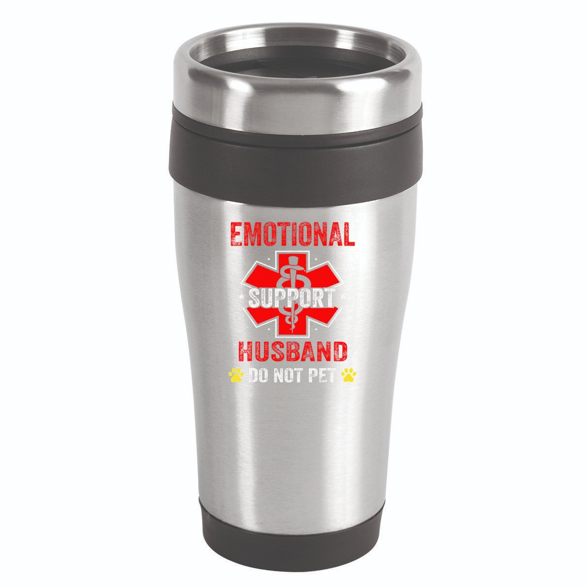 Emotional Support Husband Do Not Pet 16oz Travel Tumbler