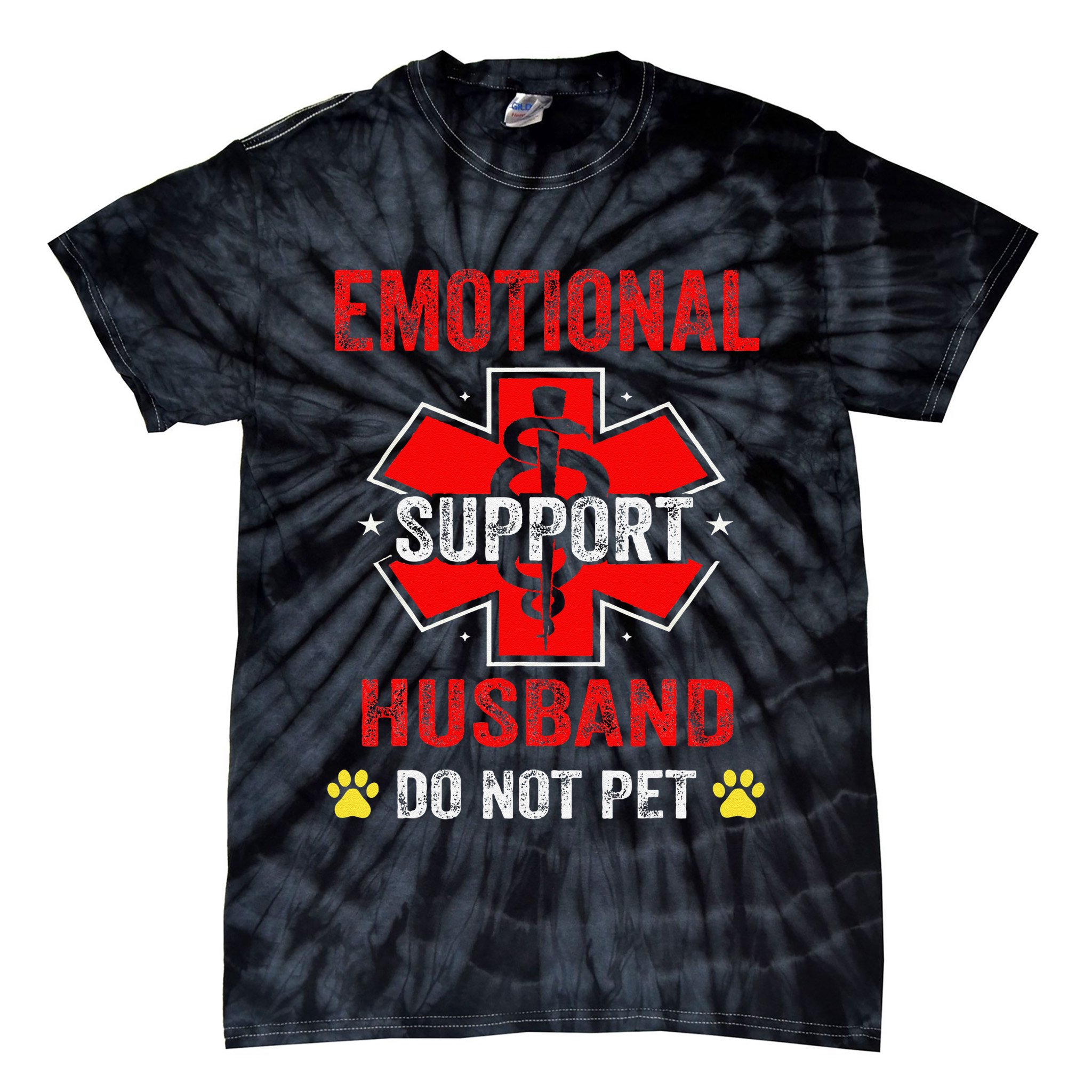 Emotional Support Husband Do Not Pet Tie-Dye T-Shirt