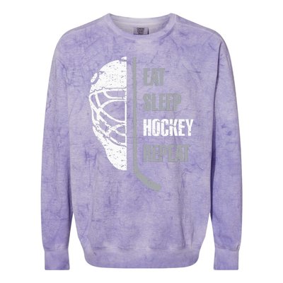 Eat Sleep Hockey Repeat Christmas For N Adult Hockey Colorblast Crewneck Sweatshirt