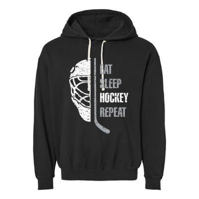 Eat Sleep Hockey Repeat Christmas For N Adult Hockey Garment-Dyed Fleece Hoodie