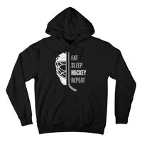 Eat Sleep Hockey Repeat Christmas For N Adult Hockey Hoodie