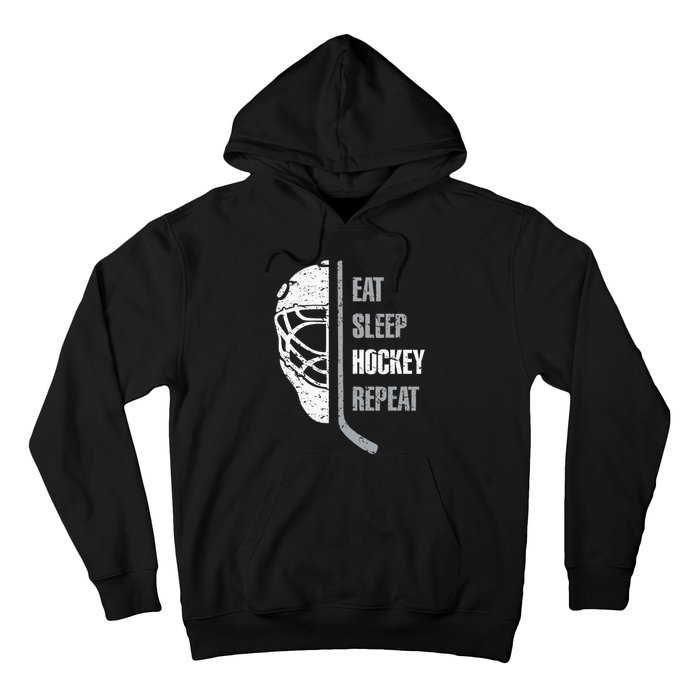 Eat Sleep Hockey Repeat Christmas For N Adult Hockey Hoodie