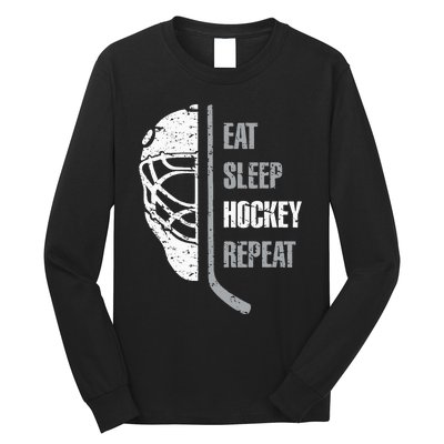 Eat Sleep Hockey Repeat Christmas For N Adult Hockey Long Sleeve Shirt